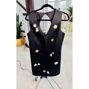 VTG Y2K Nicole Miller New York Floral Sequin‎ Sz. 12 Womens Neon Flowers Short